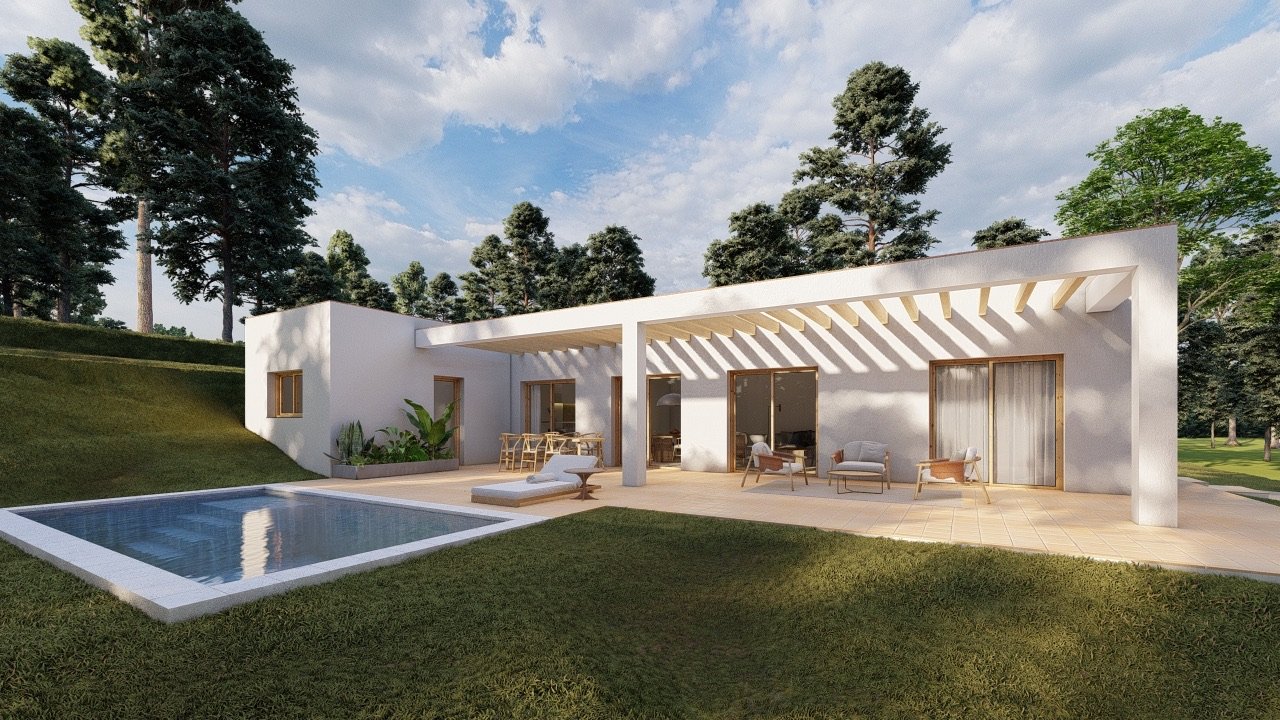 Render exterior d'una casa Passivhaus de Promax Bitlles